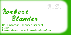 norbert blander business card